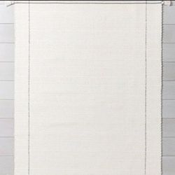 🌸💐P61#6 $65 5"x7" Simple Border Stripe
with Corner Tassel Rug White Grey-Hearth
& Hand White Magnolia
