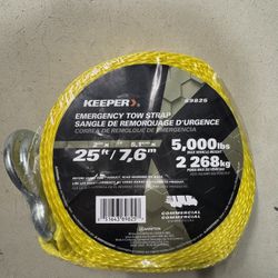 Keeper 25ft. x 2 in. Heavy-Duty Tow Strap  with Hooks (BRAND NEW)