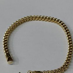10k real Yellow gold Franco 9" Bracelet Or Anklet 4mm wide