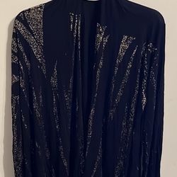 Women’s Plus Size Black/Gold Sequin Cardigan