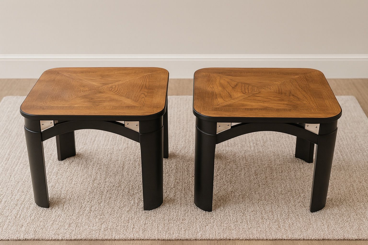 ✨ Set of 2 Solid Wood End Tables – Modern & Stylish ✨  Gorgeous pair