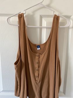 Women’s Plus Size XXL Brown Waffle Knit Tank Top Sleeveless