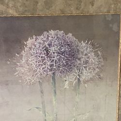 Metallic Framed Flower Art