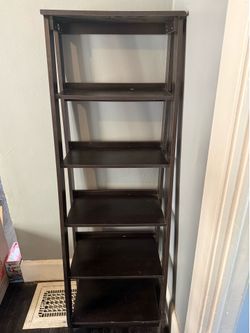 Set of 2 Matching Espresso Wood Bookshelves