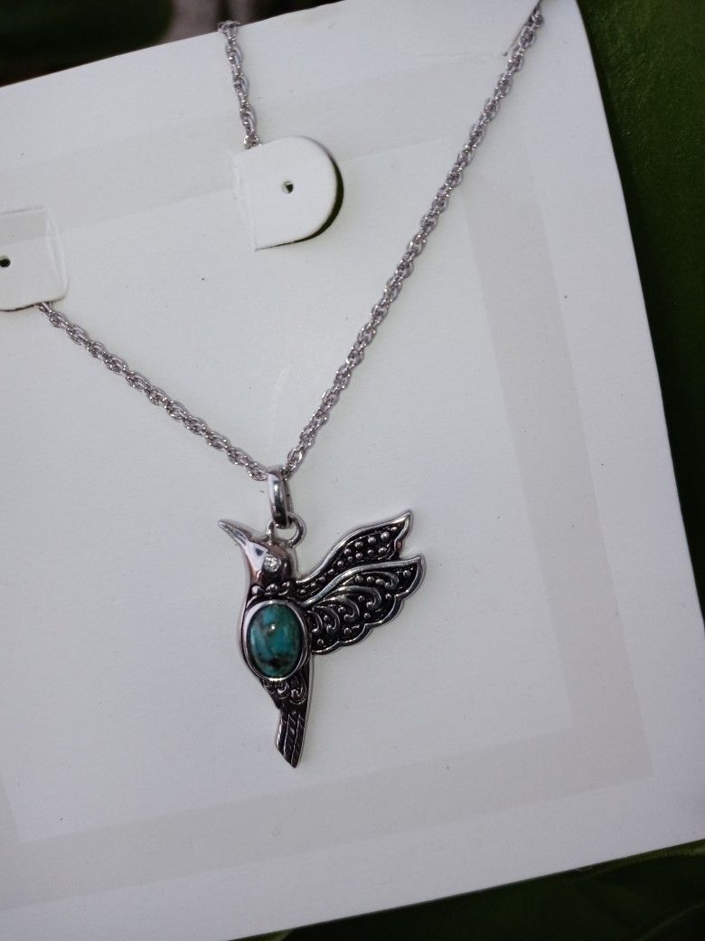 Hummingbird Turquoise Pendant Sterling Silver Necklace Jcpenney
