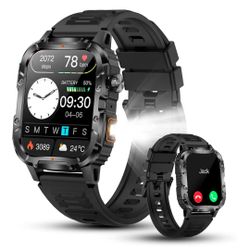 Rugged Tactical Smartwatch with Flashlight