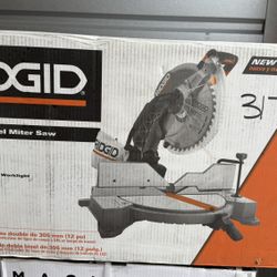 RIDGID 15 Amp Corded 12 in. Dual Bevel Miter Saw with LED Cutline Indicator