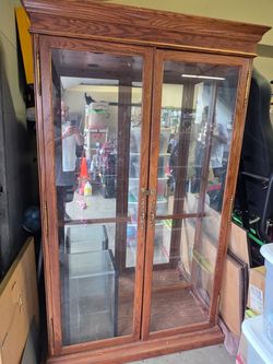 FREE Cabinet- no shelves- Good Condition- can be used for plants also