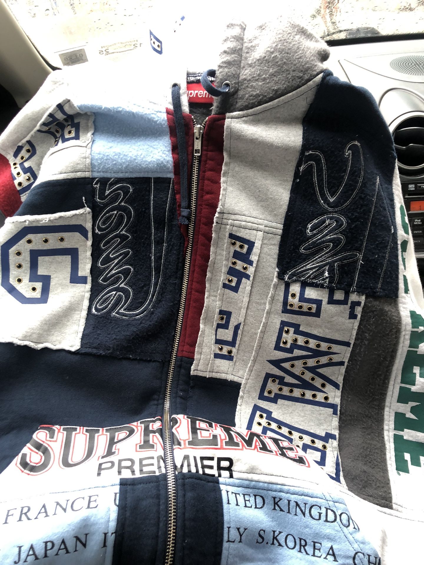 Supreme patchwork Hoodie xL
