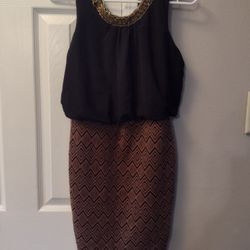 Black Beaded Dress, M