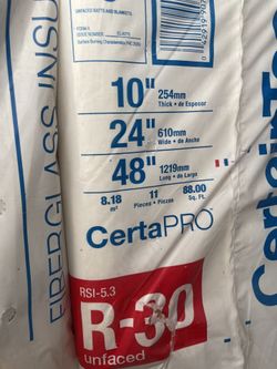 Certain Teed R30 Unfaced Fiberglass Insulation