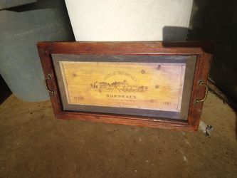Wood and acrylic Serving tray 28"x16"