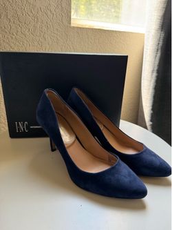 Beautiful I.N.C Blue Suede Pumps.
