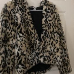 Faux Leopard Fur coat