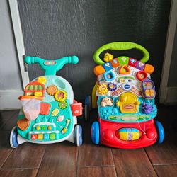 Set of 2 Sit-to-Stand Baby Activity Walkers - Adjustable Speed - Bundle or Single