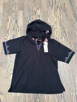 Johnny Was Women’s S Short- Sleeve Hoodie Embroidered