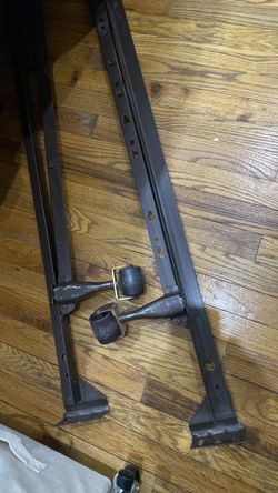 Metal adjustable bed frame with wheels