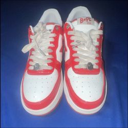 Bapestas Red & White men size 11 Streetwear shoes