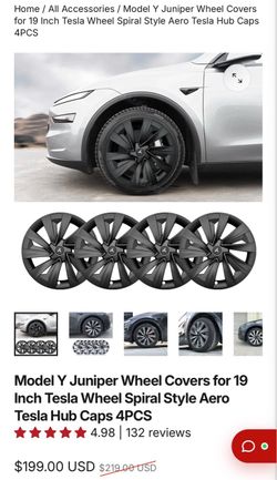 Tesla Model Y 19-Inch Spiral Aero Wheel Covers 4-Pack