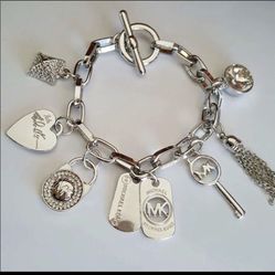 Mk Charms Bracelet 7.5” Long 