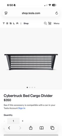 Tesla Cybertruck Bed Cargo Divider