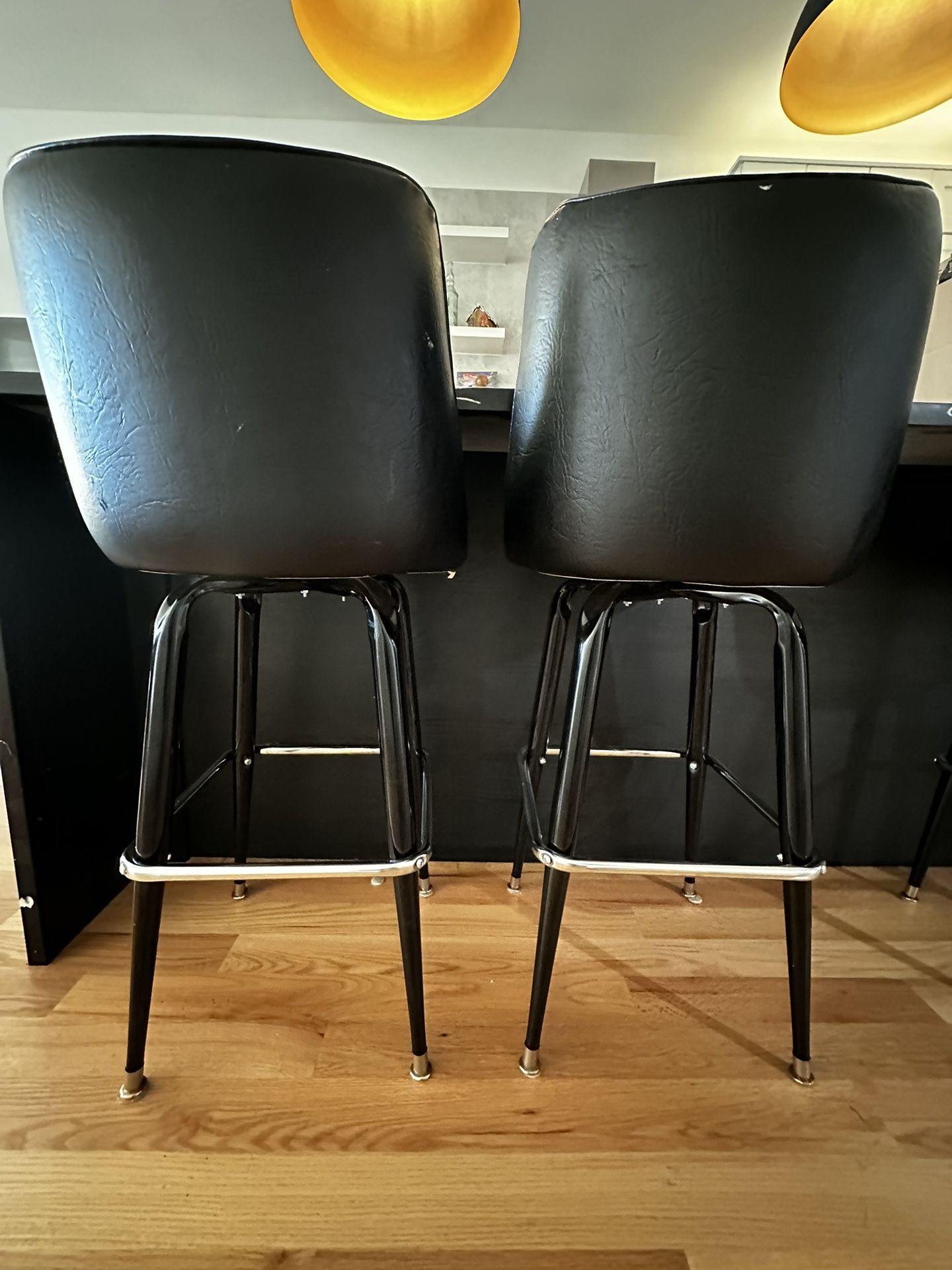 A Pair Or Quad Black MCM Bar Stools