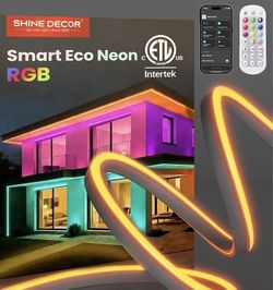 82 ft Shine Decor Smart LED RGB Neon Rope Lights AC 120V, ETL Expandable Color Changing Dimmable with Remote Compatible with Alexa, Google Assistant,