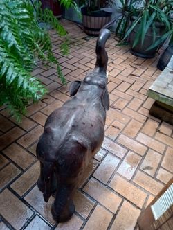 Large Dark Bronze Elephant Sculpture