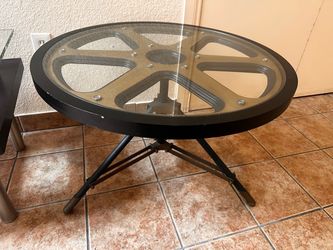 Film reel looking side table
