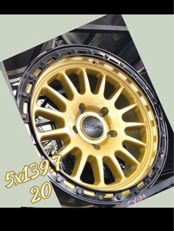 Brand New 20" Gold Tremor Off-Road Wheels (5x139.7) in Phoenix! 🔥 ​Make a bold statement on the streets or out on the trail with these rugged Tremor 