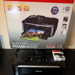 Canon PIXMA MG5320 All-in-One Wireless Inkjet Printer w Box & New Black Ink - Tested