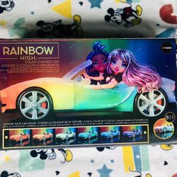 Rainbow High Color Change Car Convertible Vehicle, 8-in-1 Light-Up,