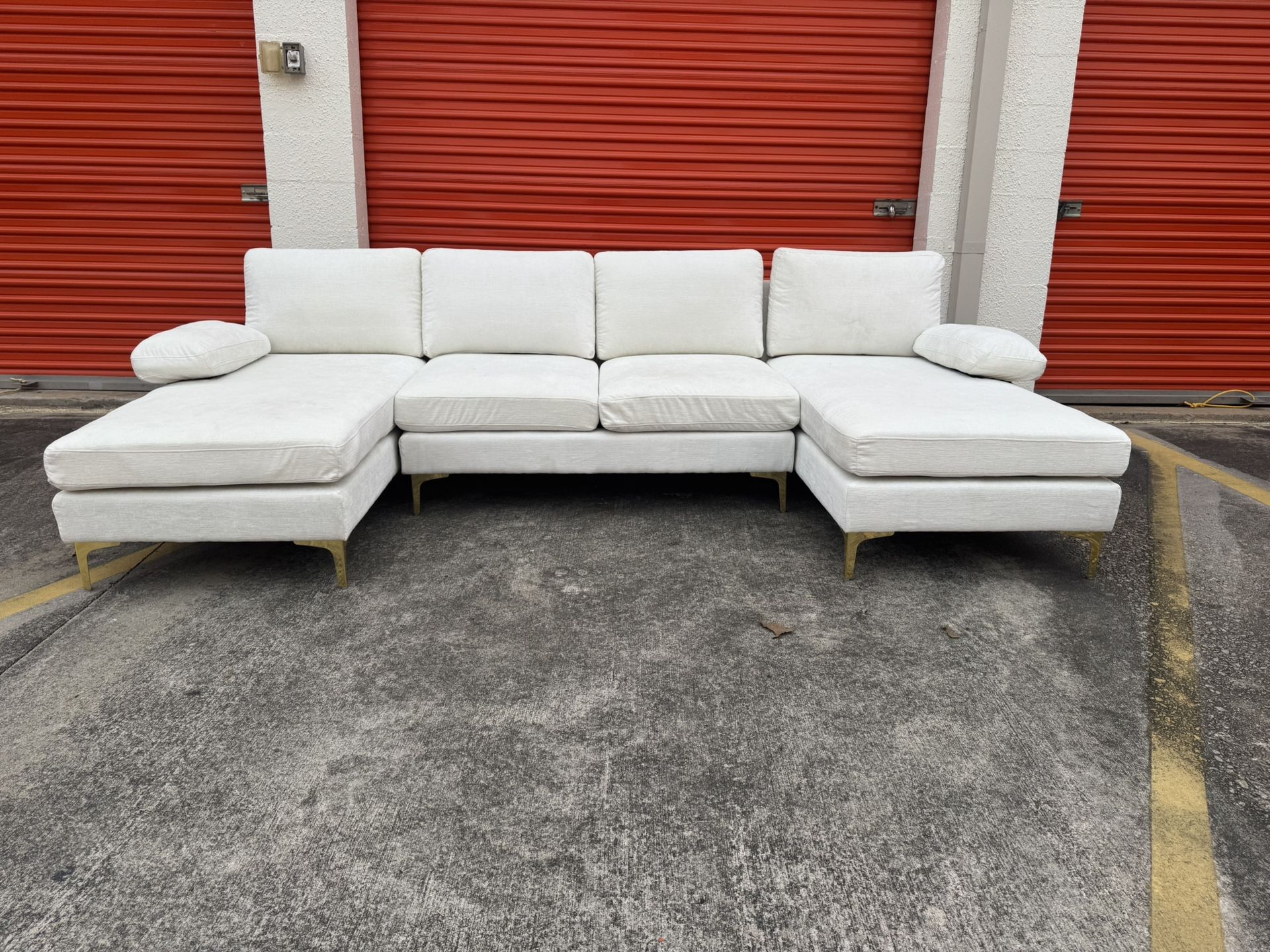 White U-Shaped Sectional For Sale!