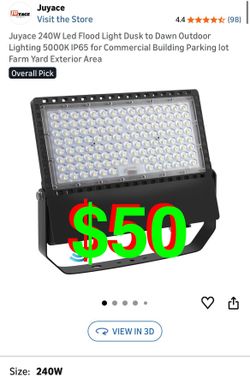 240W Led Flood Light Dusk to Dawn Outdoor Lighting 5000K IP65 for Commercial Building Parking lot Farm Yard Exterior Area