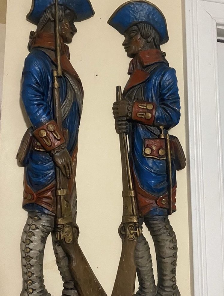 Revolutionary War Soldiers Pair Burwood Products 25” Wall Decor Office