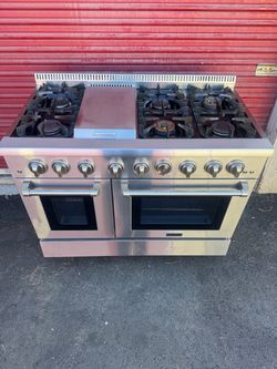 Thor Kitchen 48-Inch 6.7 cu. ft. Professional Gas Range in Stainless Steel with Double Oven (HRD4803U18)