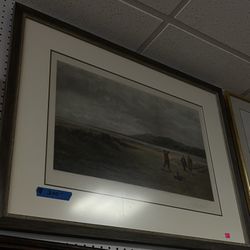 Douglass Adam’s “The Drive” Framed And Matted Hand Colors Art Print 