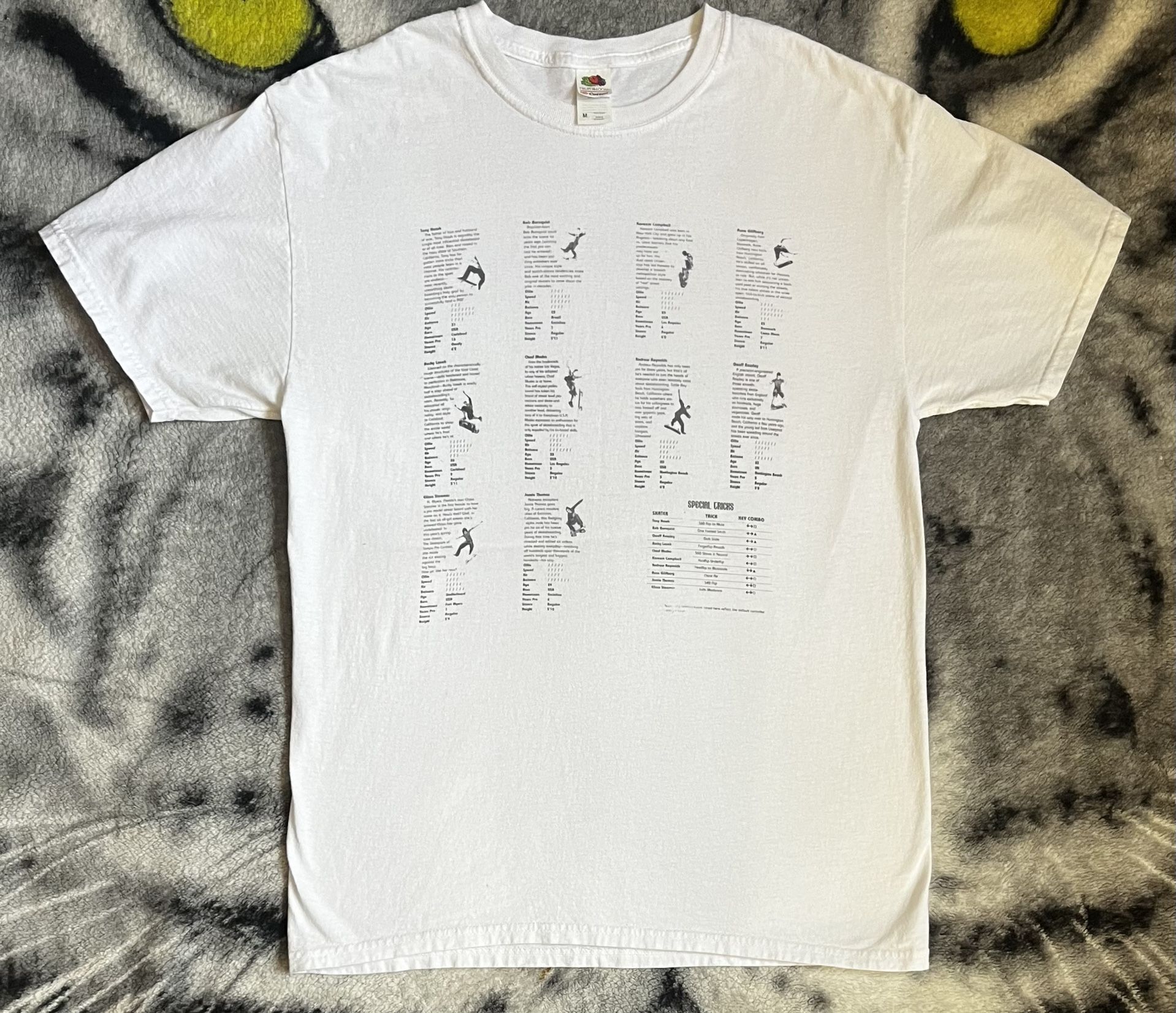 Rare Vintage Tony Hawk Pro Skater Characters / Trick List Game Promo Shirt Sz M
