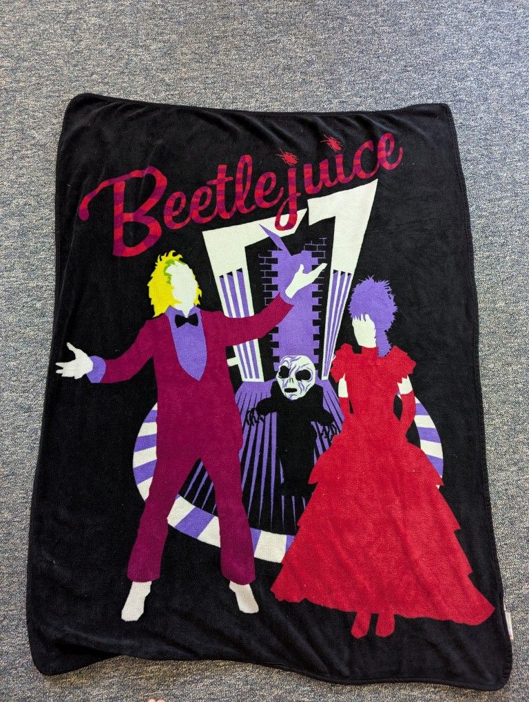 Rare Beetlejuice Hot Topic Throw Blanket 60x50