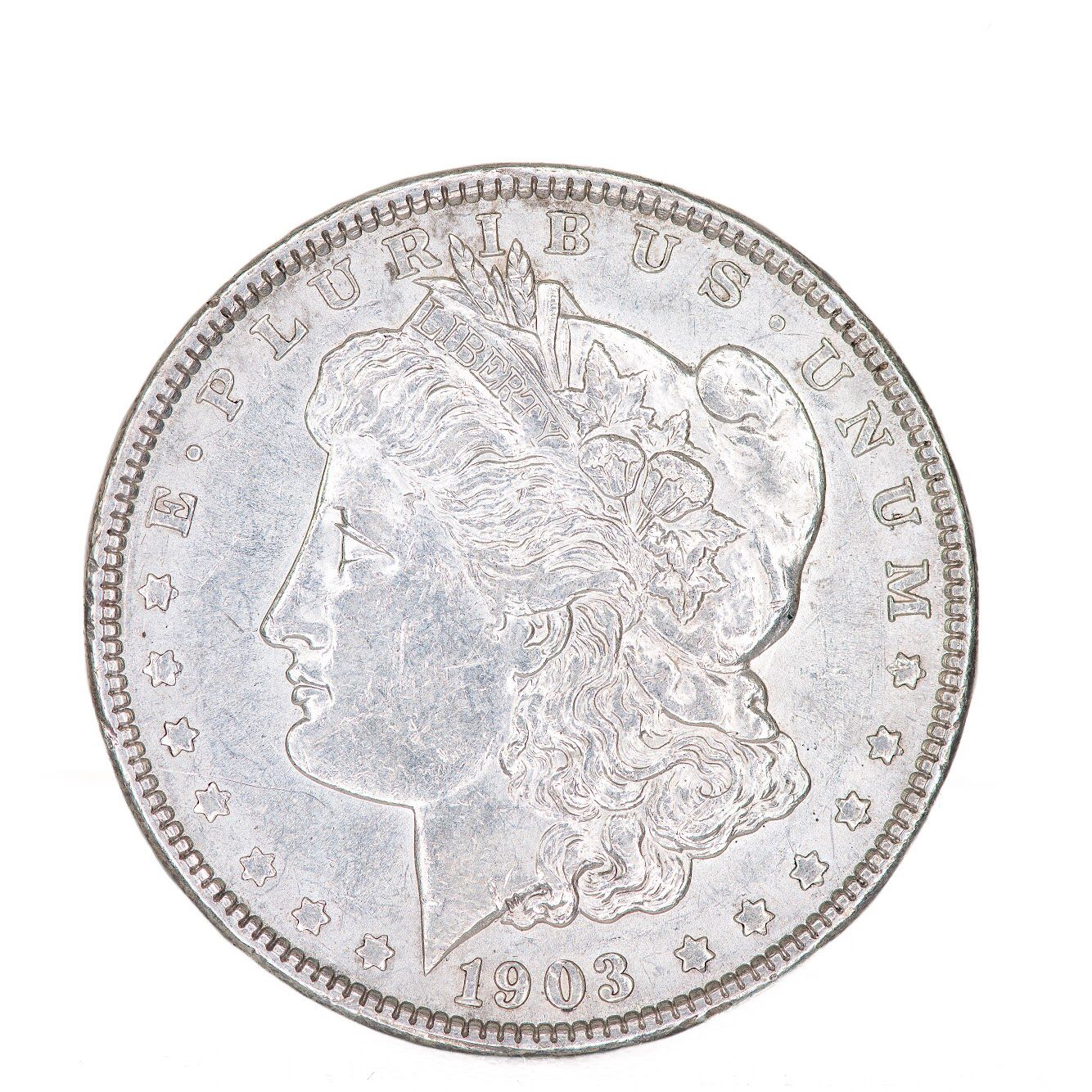 1903 AU53 Cleaned US Silver Morgan Dollar VAM5