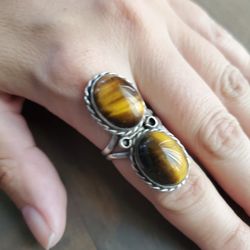 Tigers Eye Double Ring