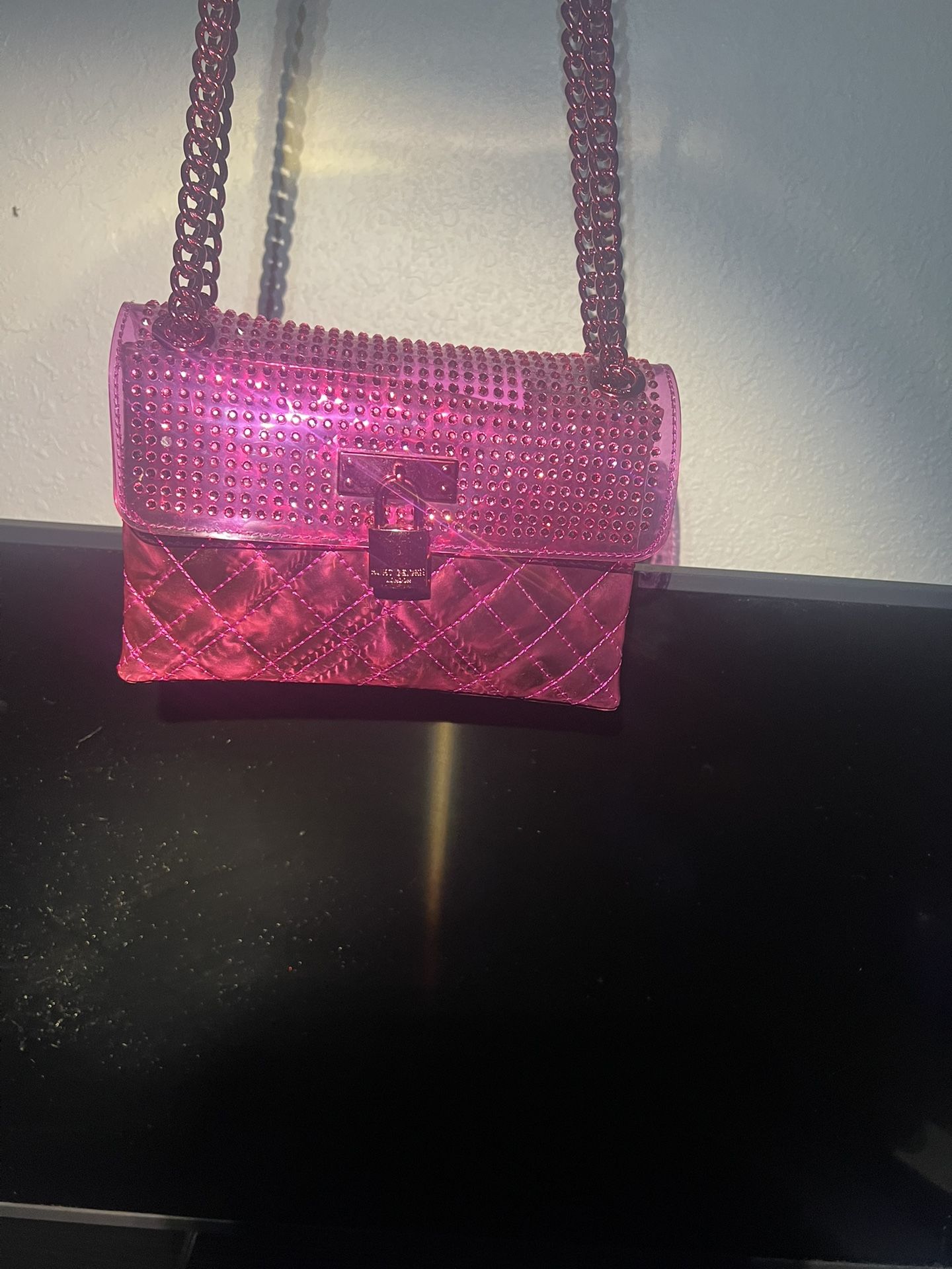 Kurt Geiger Pink Rhinestone Shoulder Bag