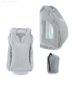 Coililly Inflatable International Travel Pillow w/ Smartphone Viewing | Portable Upright Sleeping Design | Ergonomic Head | Neck Support | Airplanes,