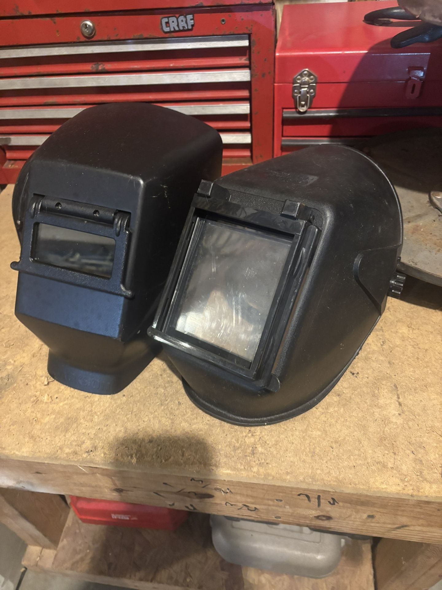 Jackson + A Dansbi Welding Helmets + A Slag Hammer