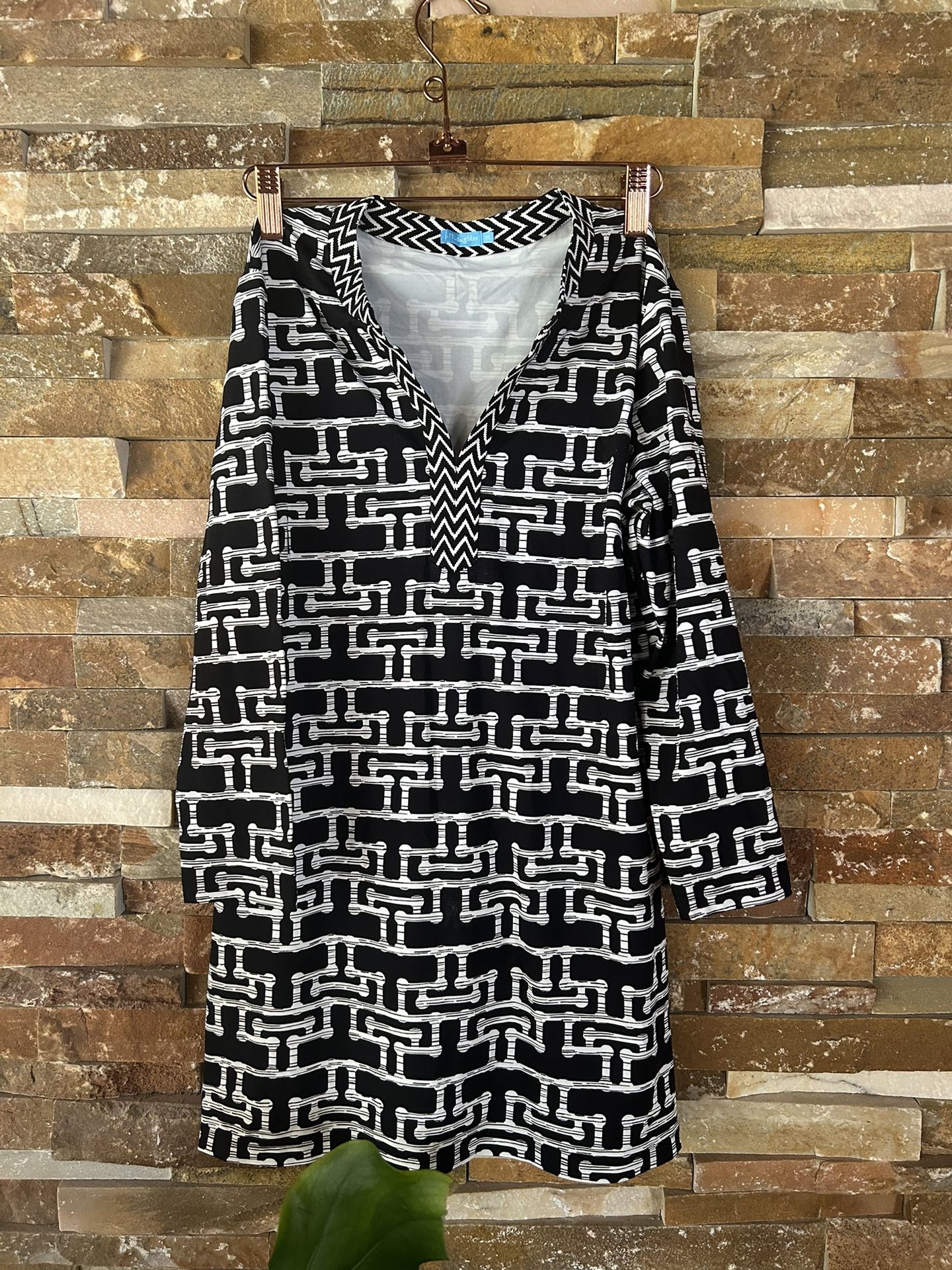 ]Mlaughlin Black And White Tunic Xsmall