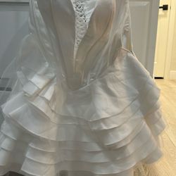 Satin White Dress  (strapless)