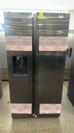 Samsung 27.4cu ft side-by-side refrigerator black stainless steel