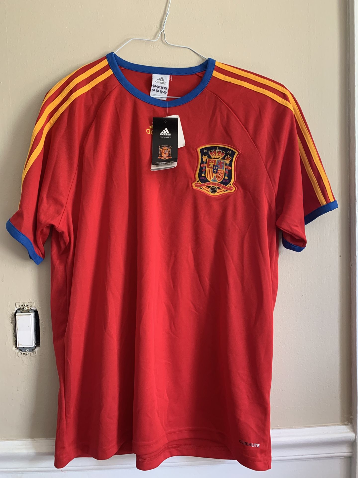 Adidas Spain 2010 Home Soccer Football Jersey Men's Size Large Red