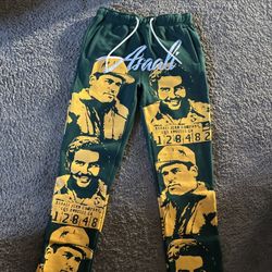 Asaali Sweatpants green/yellow LARGE 
