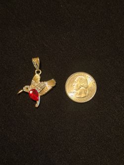 Stainless Steel Enamel Hummingbird Pendant